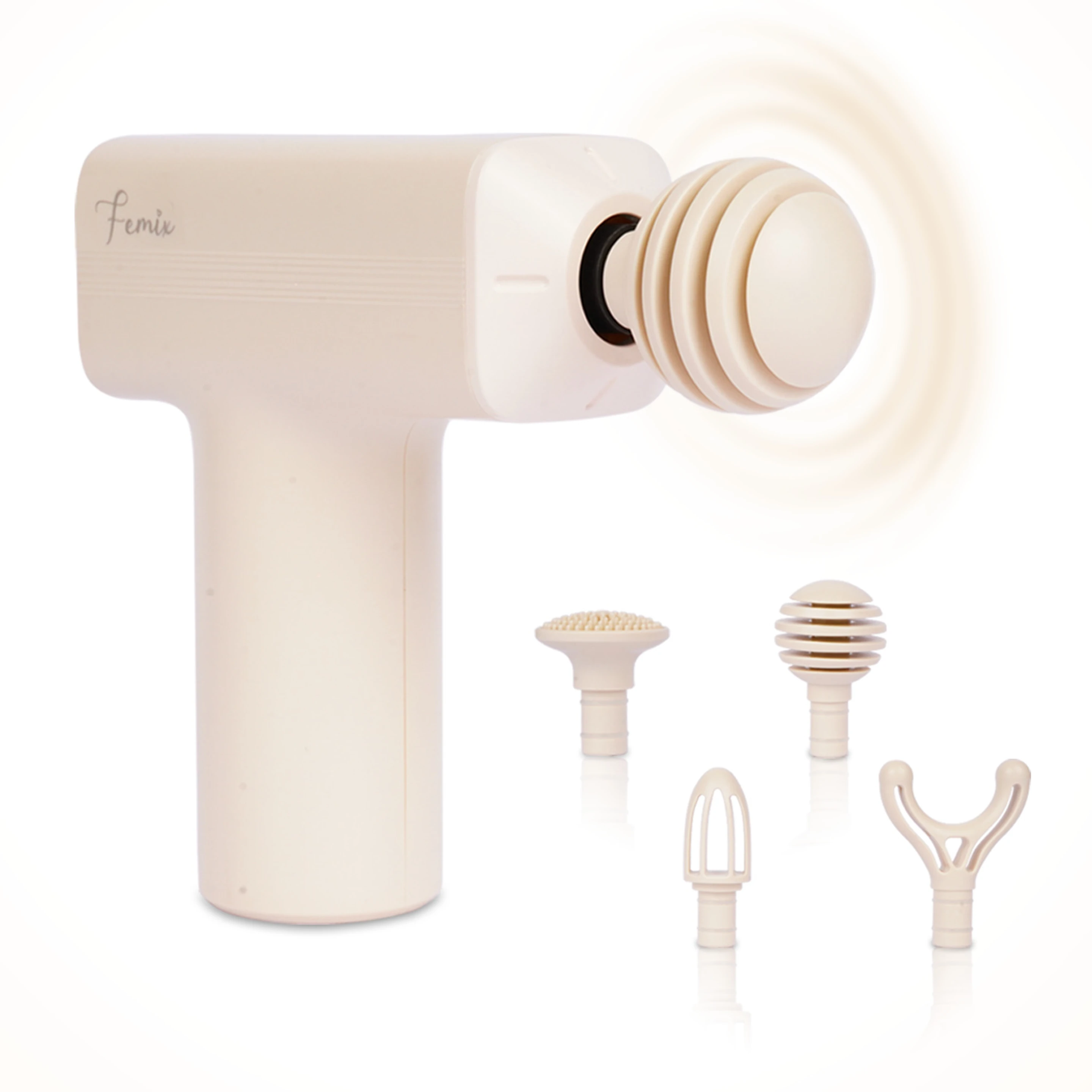 Femix massage gun with four interchangeable massage heads